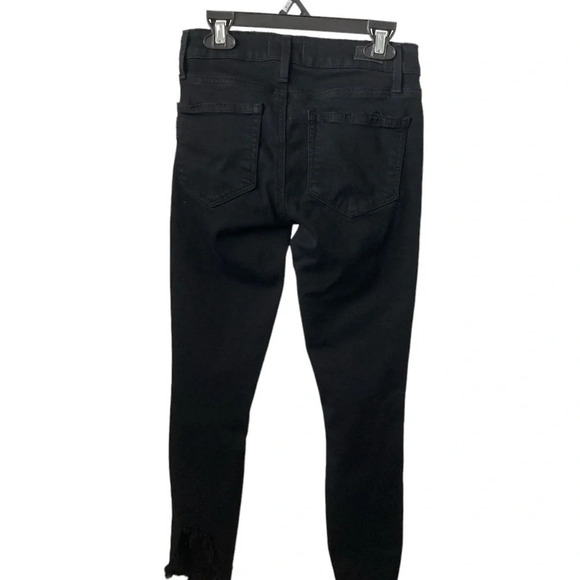 PAIGE Denim - PAIGE Verdugo Crop Skinny Distressed Black Jeans Size 24